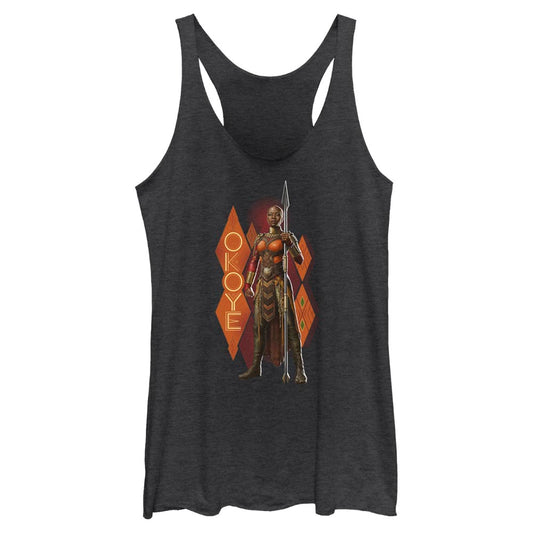 Junior's Marvel Black Panther Wakanda Forever Okoye Pattern Tank Top